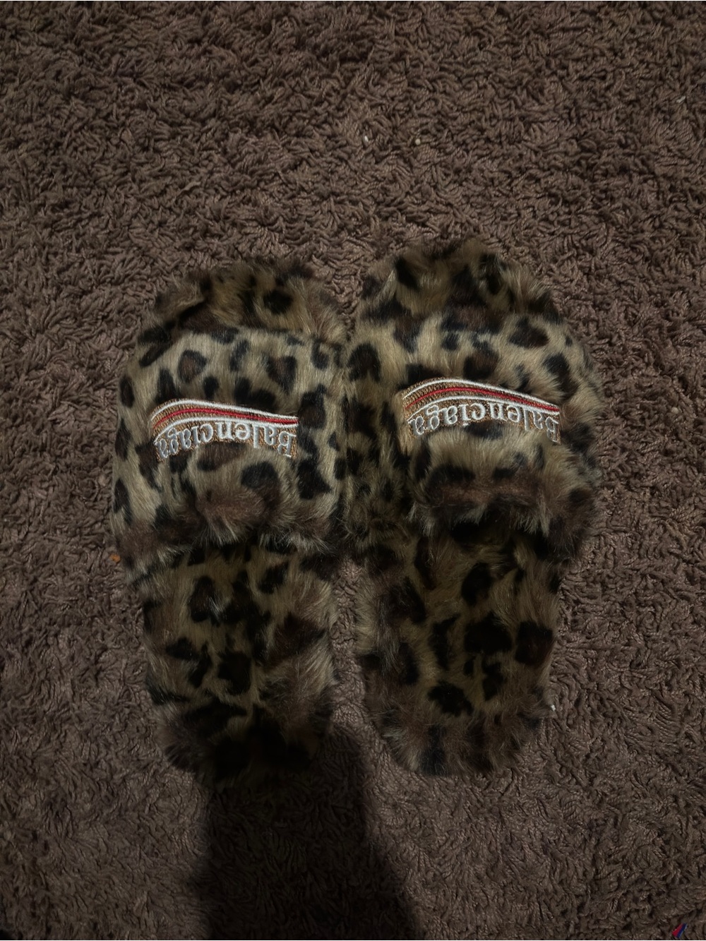 Balenciaga Leopard Fur Slides